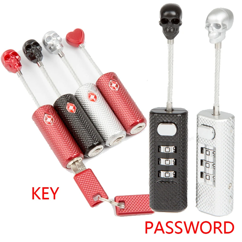 New Creative Skull Metal Luggage Locks Three Digits Combination Padlock Mini Security Check Travel Bag Lock Secure Code Lock Key Locks Aliexpress
