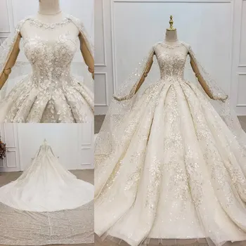 

Wedding Dress 2020 High Grade Real Photo Wedding Gown With Train Luxury Ball Gown Princess Vestido De Noiva