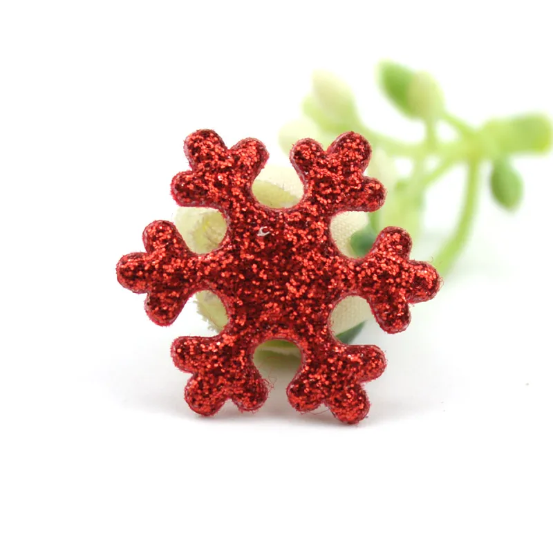 50 шт. 2,2 см блестки порошок снег блестящие цветы мягкие аппликации для DIY Детская шпилька Декор головные уборы аксессуары - Цвет: Red