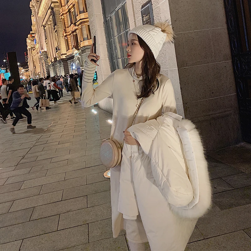 MISHOW Sweater Dress Women Knitted Sweaters Dresses Winter Female Over-knee OL Long Vestido MX19D5911 | Женская одежда