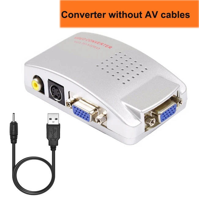 Адаптер для преобразователя сигнала ПК VGA в телевизор AV RCA Коробка