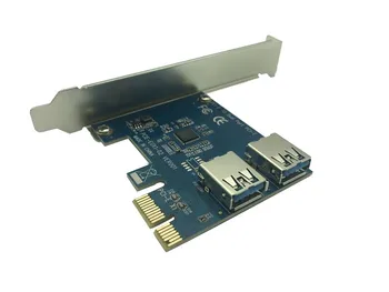 

PCI-E 1 turn 2 PCI express 1X slots Riser Card Mini ITX turn external 3 PCI-E slot adapter PCIe Port Multiplier Card