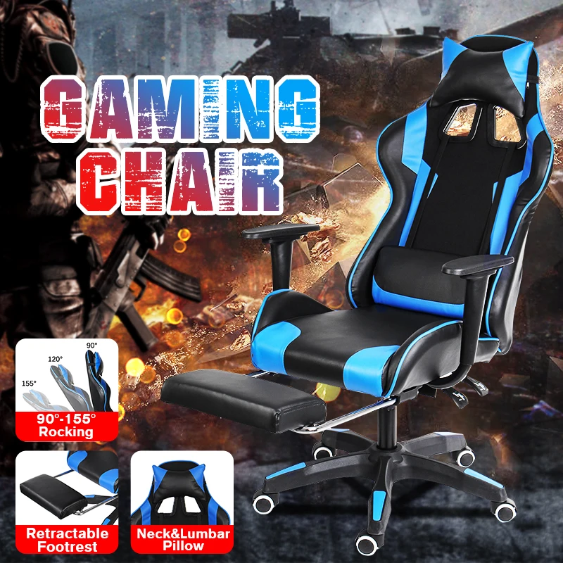 

Furniture Office Chair High Back Gaming Chair Recliner Computer Laptop Desk PU Leather Seat Gamer Office Armchair with Footrest