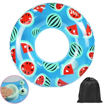 

Inflatable Swim Ring with Pressing Inflation Summer Pool Swimming Float Swim Tube Beach Toy for Kids Adults