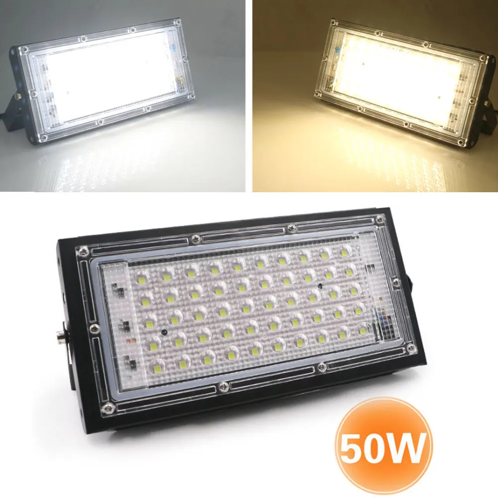

50W LED Floodlight Bulb AC 110V 220V 230V 240V White Lamp Flood Light Spotlight Outdoor Waterproof for Street Garden Square