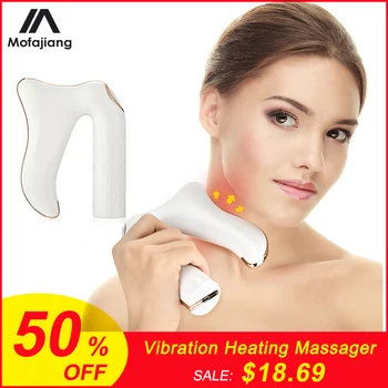 

Vibration Heating Massager Tool Micro-current Guasha Scraper Tool Deep Muscle Facial Body Massage Vibration Hot Compress Therapy