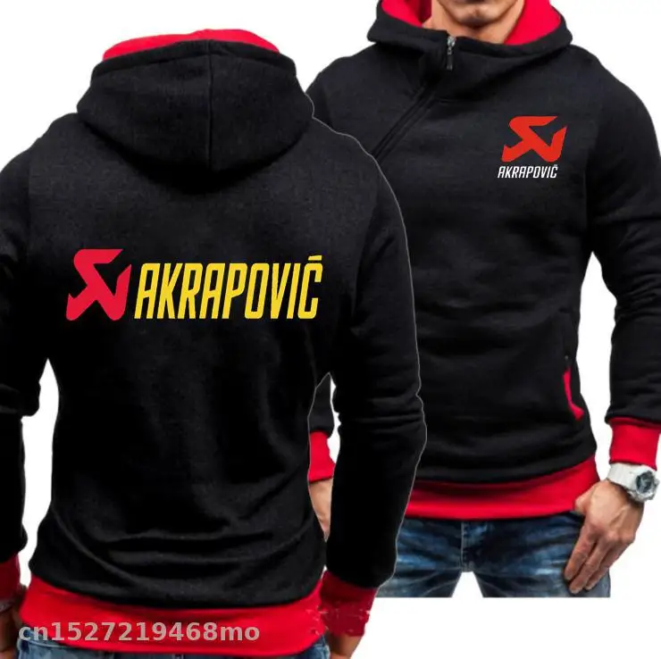 Мужская толстовка для мотогонок, Повседневная Толстовка akrapovic, толстовки для мальчиков, спортивные костюмы, толстовки с боковой молнией - Цвет: Красный