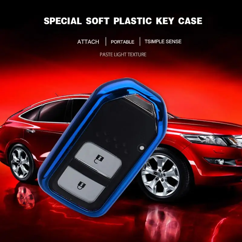 Для Honda автомобильный смарт ключ-брелок цепь кольцо Крышка держатель Чехол аксессуары синий