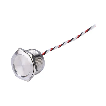 

22mm Underwater Push Button Concave Head Waterproof Stainless Steel Piezoelectric IP68 Piezo Switch with AWG26 30MM Cable