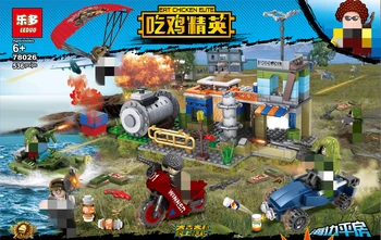 

New 536pcs PUBG Seaside Square Building Blocks With Figures Weapons Military Army SWAT City Toys Gifts