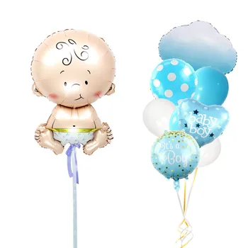 

9PCs Baby Birthday Balloon Birthday Baptism Full Moon Baby Shower Decorative Balloon Set