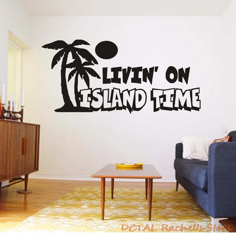 Hawaii Surf Tropical Island Sticker Palm Silhouettes Home Decor Vinyl Decal Coconut Tree Living Room Bedroom