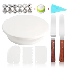 Поворотный стол для торта, вращающийся пластиковый Противоскользящий декор для торта, поворотный стол для торта, круглая подставка для торта, кухонные инструменты для выпечки «сделай сам»