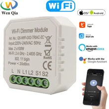 Dimmer inteligente interruptor de luz wi fi tuya vida inteligente app controle remoto 1/2 vias diy relé temporizador módulo trabalho com o google casa alexa