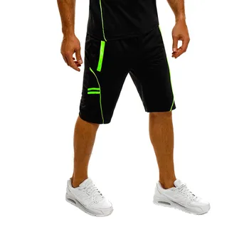 

Mens Knee-length Shorts with Elastic Waist Men's Sweatshort with Pockets Summer Shorts Stripe Short Pants Fitness Shorts