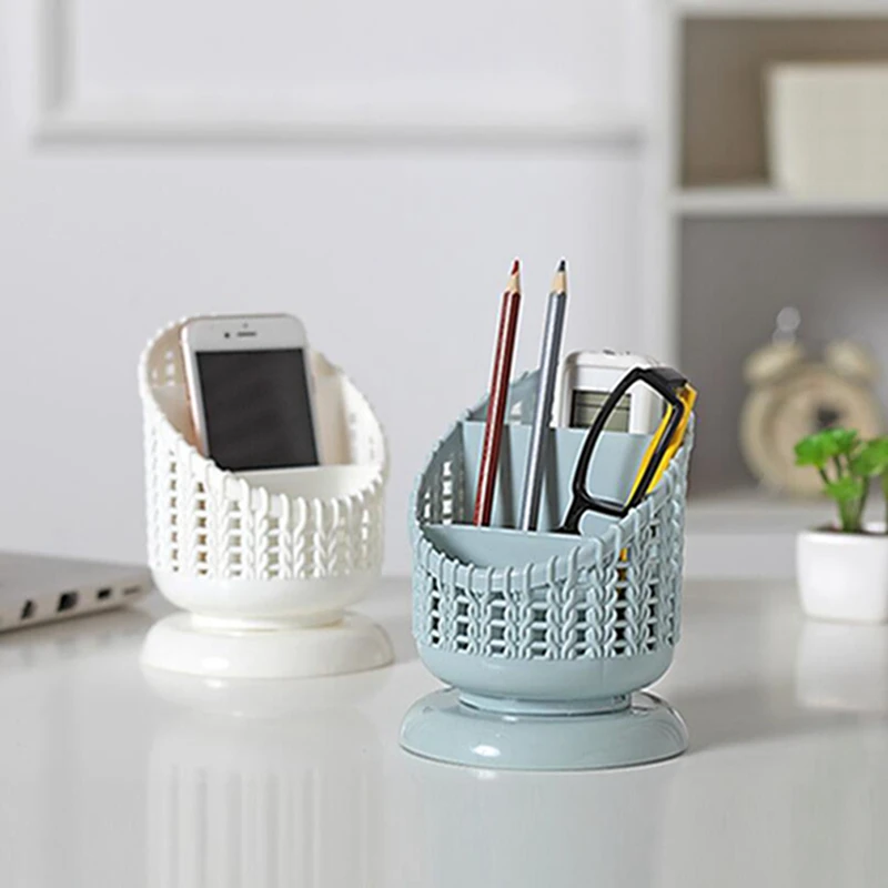 Creative Holder 3 Grid Desktop Organizer Pen Holder Makeup Storage Box School Office Accessories Stationery