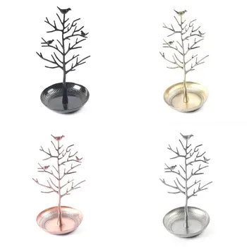 

Silver Birds Tree Jewelry Stand Display Earring Necklace Earring Holder Bracelet Fashion Organizer Rack Tower-silver
