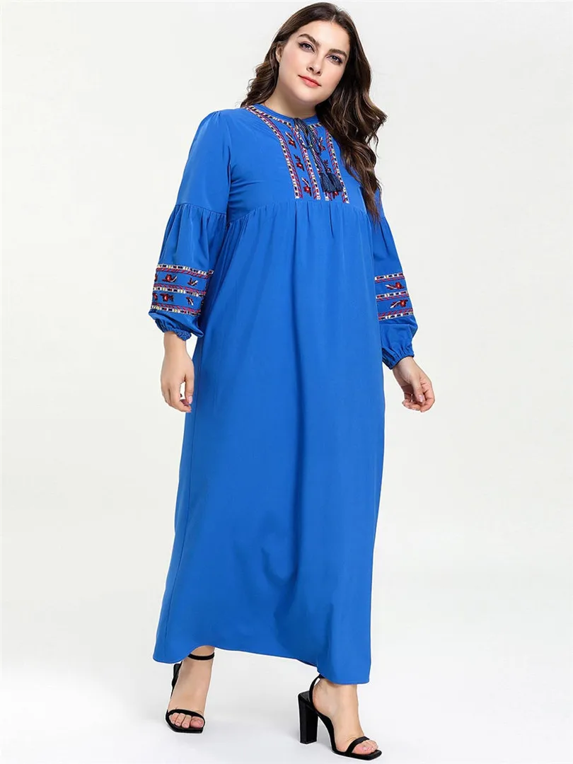 Мусульманское платье Вечерние скромные мусульманская одежда марокканский кафтан Турция Дубай платье с вышивкой 7644