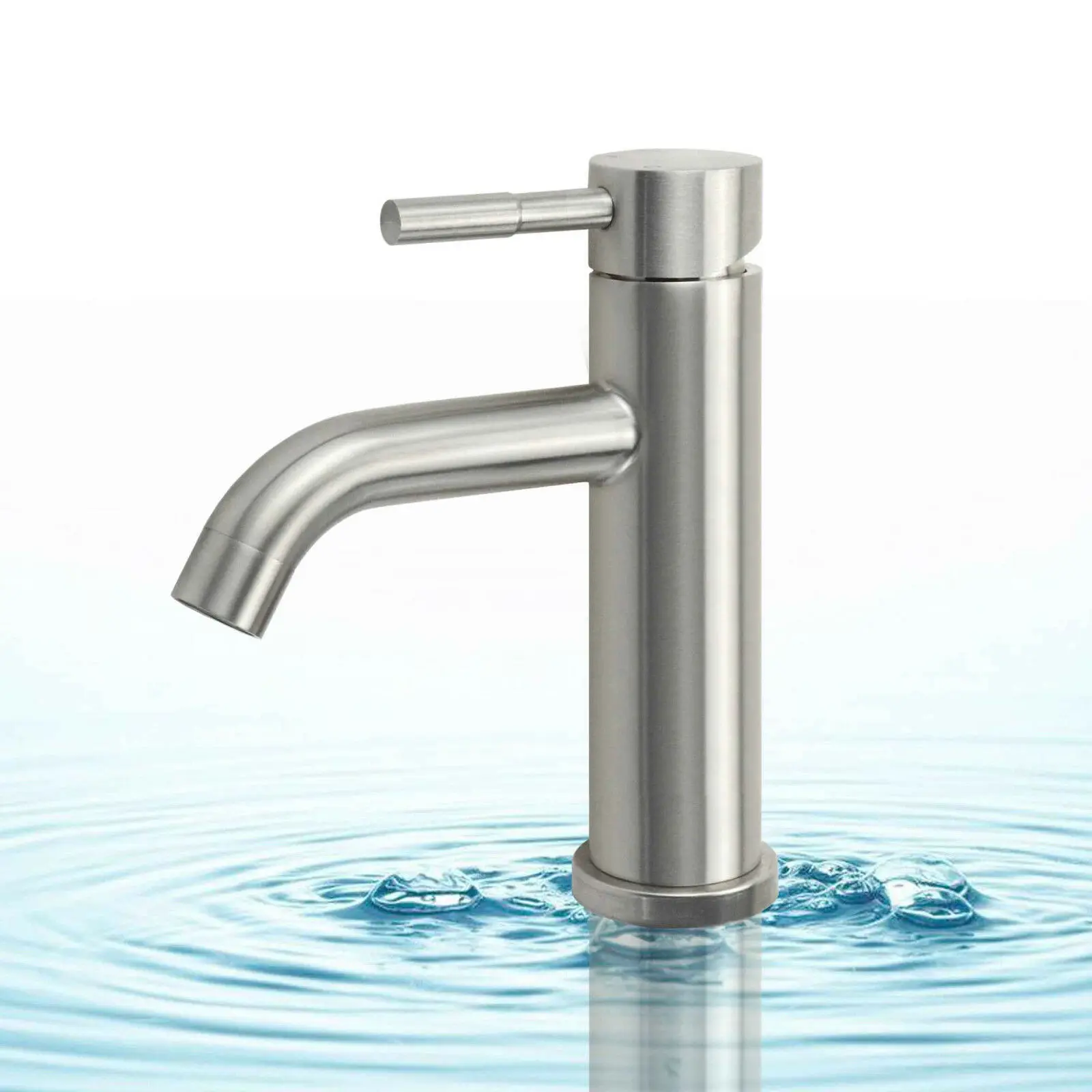 

Metered Bathroom Faucet Mixer Basin Taps Sink Waterfall Wash Basin Tap Brass 304 Stainless Steel Hot & Cold Water Faucet