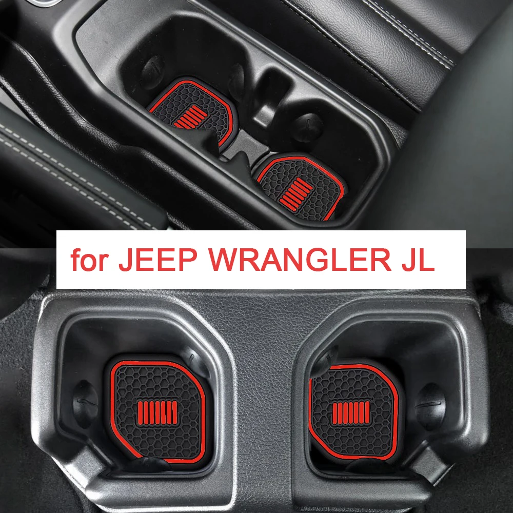 

For 2018 2019 Jeep Wrangler JL JLU 2020 Door Mats Gate Slot Mat Cup Pads Interior Mouldings Latex Car Accessories Styling 4pcs