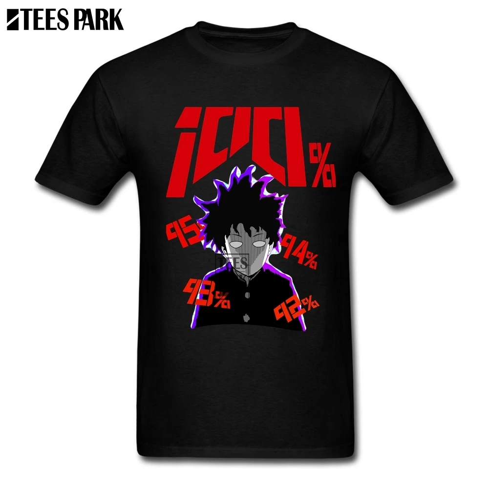 Hot T-Shirt Plus Size 100% Psycho Mob Anime Funky T Shirts Aesthetic Promotion Man Shirt Men Cotton Shop | Мужская одежда