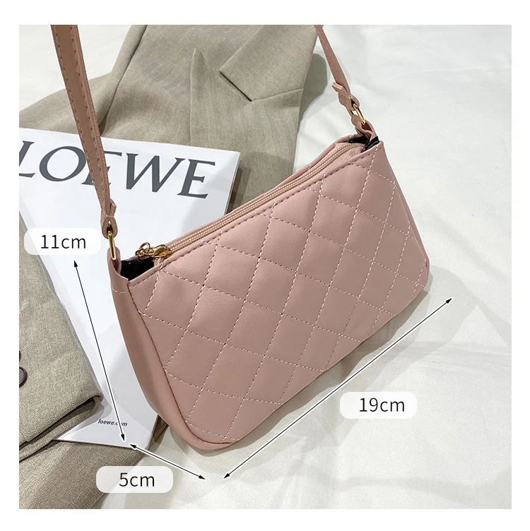 2022 Hot Fashion Lingge Women's Bag New PU Leather Underarm Crossbody Shoulder Bag Female Luxury Design Handbags for Women