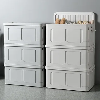 

Foldable Storage Box Large Cube Travel Crates Plastic Clothes Sundries Hamper Kids Toys Home Car Dormitory Collapsible Container
