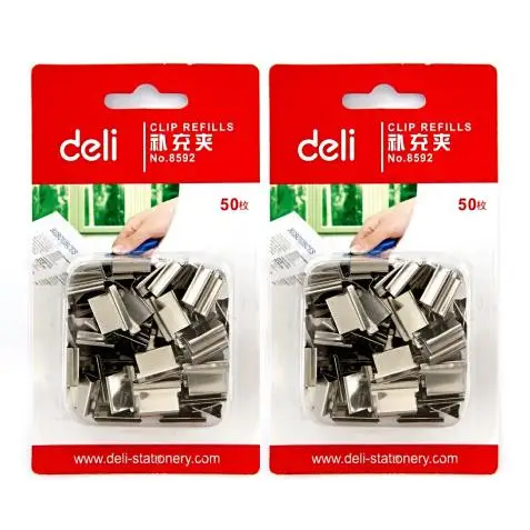 Эффективная школа Push-pull c02 дополнение c02 deli 8591 запасной файл Bookc18 устройство школьный металлический зажим - Цвет: 100 clips