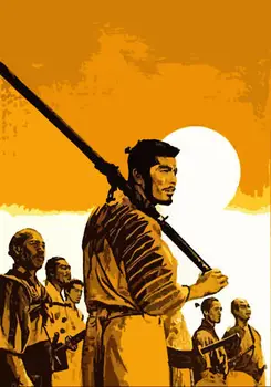 

100%Handmade Seven Samurai Popart Oil Painting 24x36 inches in size