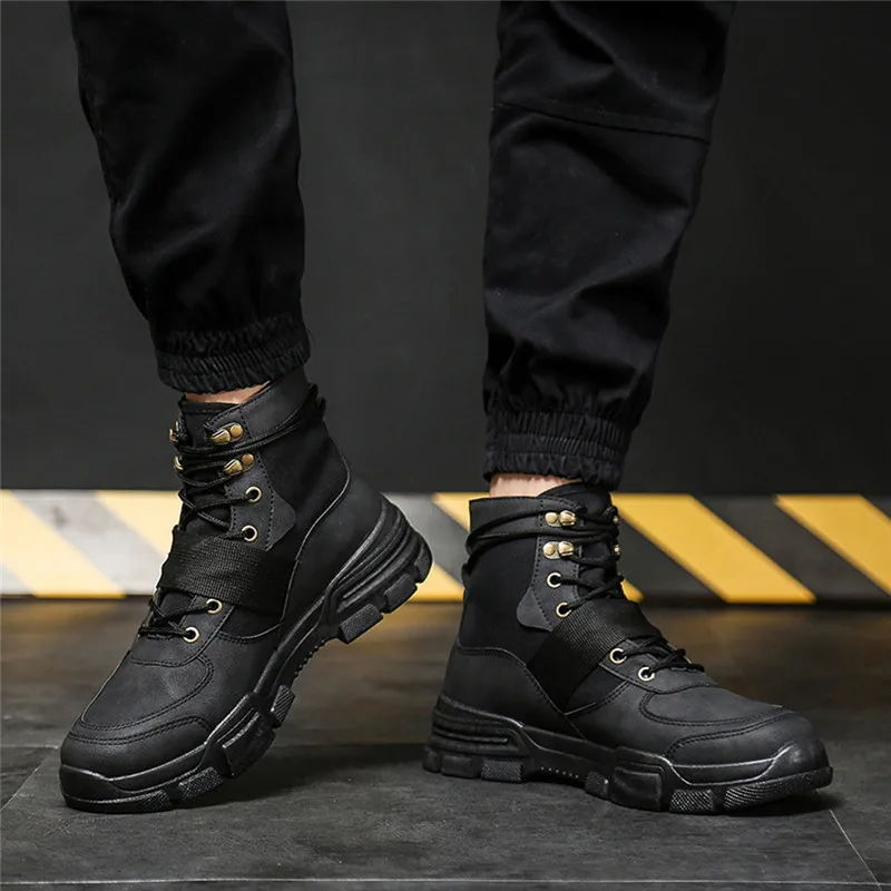 Botas hombre Para Senderismo/зимние мужские повседневные ботинки на плоской подошве; Bota Masculina Militar; нескользящие Удобные полусапожки; походные ботинки; 5