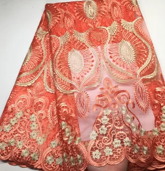 

2018 Latest French Nigerian Laces Fabric High Quality Tulle African Laces Fabric Wedding African French Tulle Lace M1936