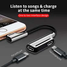 Audio adapter for Apple 7 earphone 3.5mm adapter cable, dual lightning headphones charging song listening mobile pho