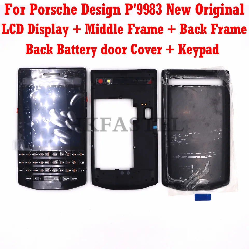 

For BlackBerry Porsche Design P'9983 P9983 9983 Original Complete Mobile Phone Housing Frame Back Cover Keypad With LCD Display