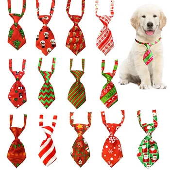 

Christmas Neck Tie Adjustable Cute Cartoon Printed Dog Cat Pet Tie Puppy Toy Grooming Bow Tie Necktie Clothes random color
