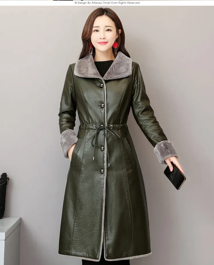 Модная куртка из овечьей кожи, зимняя куртка для женщин, осенняя куртка размера плюс 4XL, длинная теплая куртка, пальто для женщин, тонкая верхняя одежда из овечьей шерсти