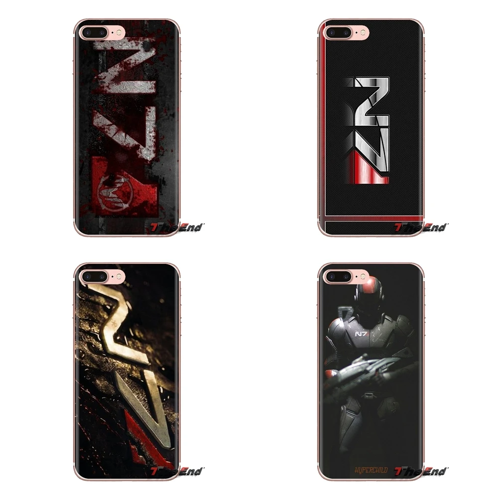 TPU Cover Mass Effect N7 Armour Logo Print For iPhone XS Max XR X 4 4S 5 5S 5C SE 6 6S 7 8 Plus Samsung Galaxy J1 J3 J5 J7 A3 A5 |