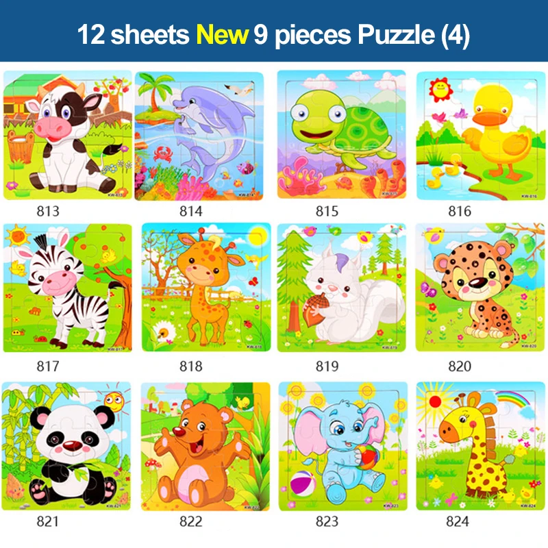 12 шт. качественная головоломка для детей 2-5-6 лет, игрушки для обучения, знания о животных, головоломка для мальчиков и девочек
