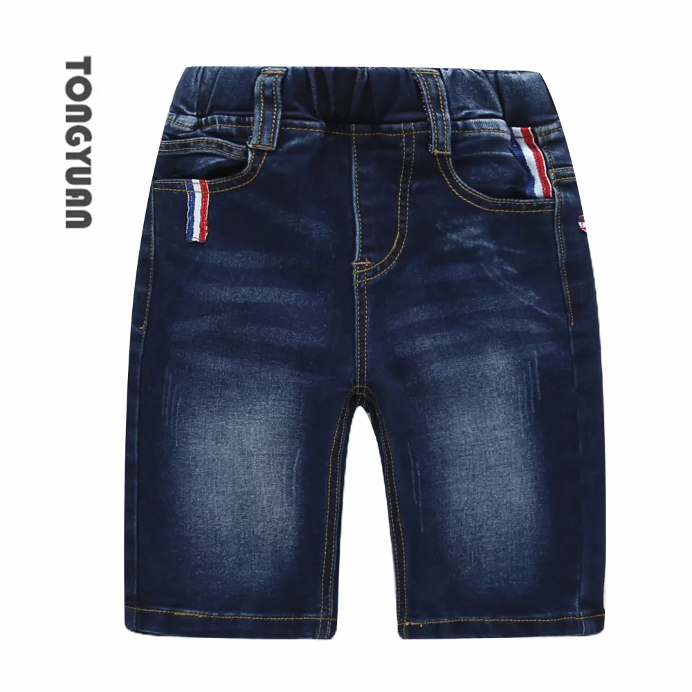BOY'S Denim Trousers Thin Korean-style Fashion-Style Summer Medium-small Crawler Children Breathable Soft Short Pants