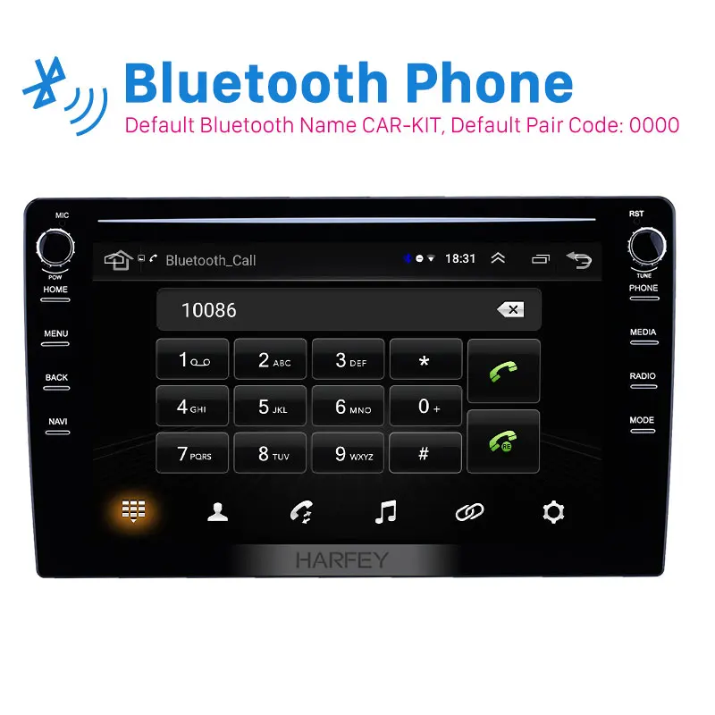Harfey Универсальный Автомобильный Стерео Авторадио 10,1 "HD Navi Android 8,1 gps автомобиль 2Din поддержка Carplay TPMS SWC с HD Bluetooth USB