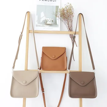 

2020 Summer Women New Fashion Concise Retro All-match Solid Flap Student Bag Shoulder Bag Crossbody Office Daily