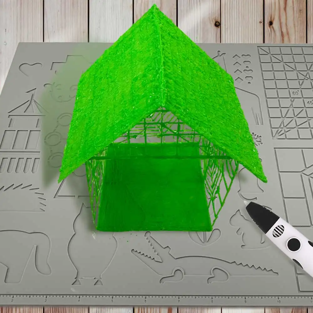 Dikale 3D Printing Pen Silicone Design Mat Template Drawing Tools Silicone Pad Geometric Figure children's Drawing 170x110x2mm