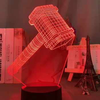 

3D Desk Lamp Superhero Thor Quake Nightlight for Kids Room Decoration Color Changing Touch Sensor Led Night Light Mjolnir