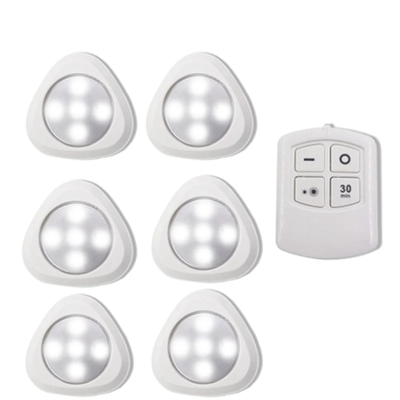 1remote 6lamps Затемняемый сенсорный датчик Светодиодная подсветка под шкаф светодиодный шайба светильник s шкаф витрина ящик шкаф домашний ночной Светильник - Цвет: 1remote 6lamps