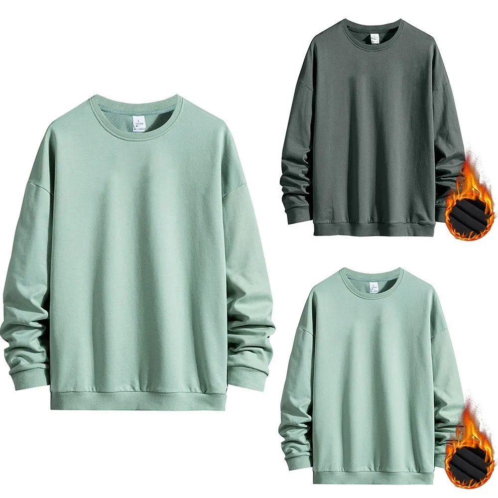 Мужской бархатный пуловер с длинным рукавом круглым вырезом | Мужская одежда