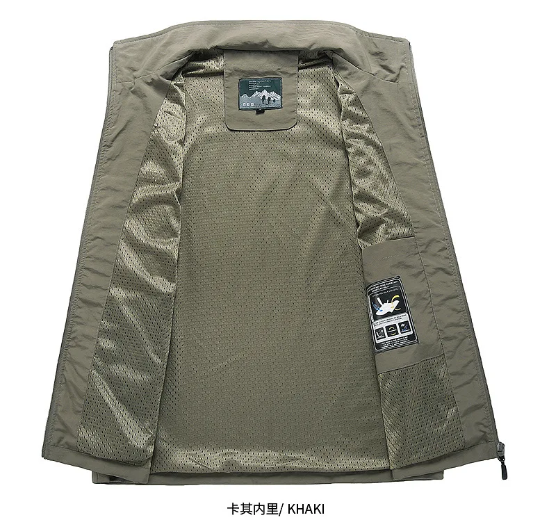 Spring And Autumn Middle-aged Vest Men's Multi-pockets Waistcoat Men Workwear Waistcoat Outer Wear