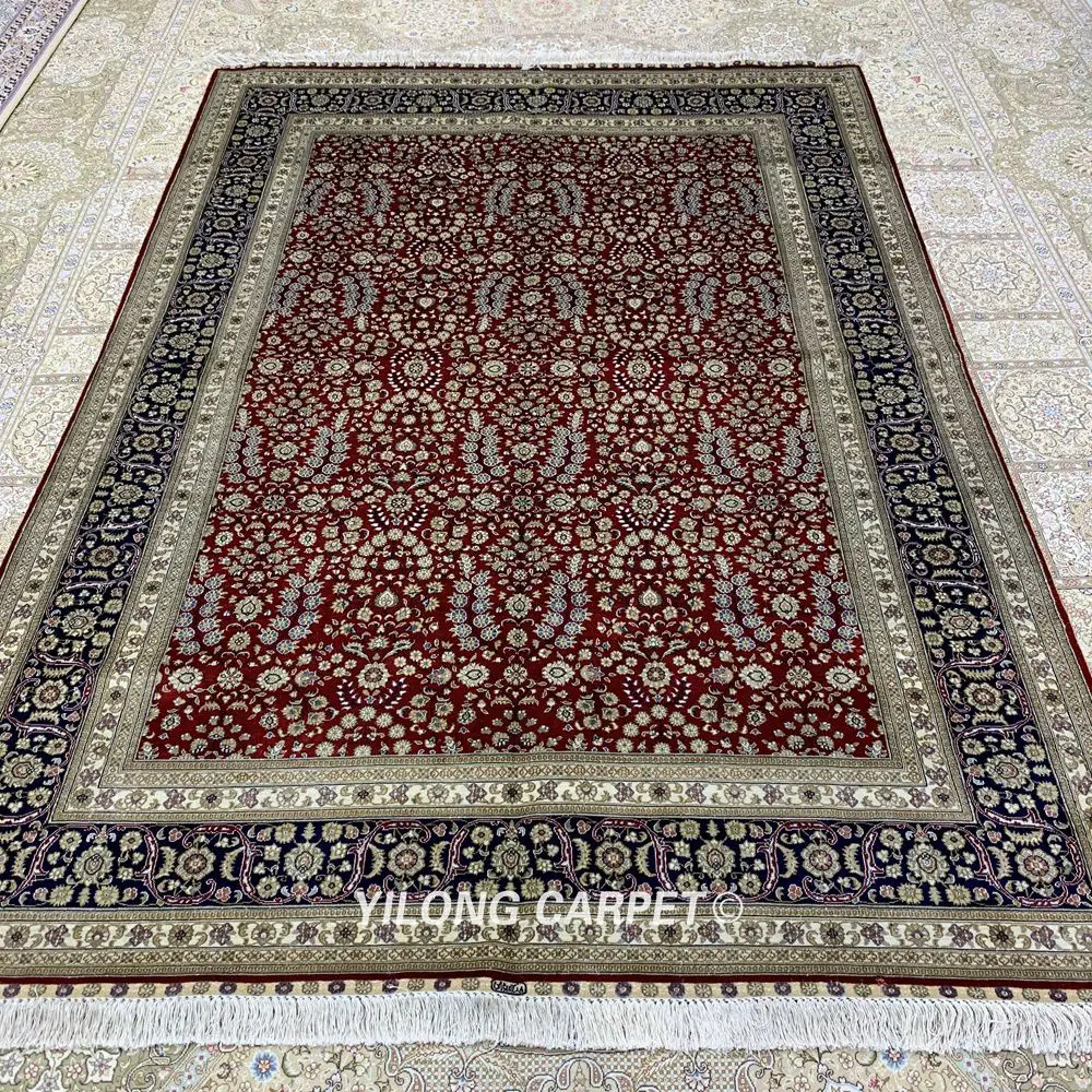 Yilong 5,5 'x8' ручной узлом персидский ковер красный ручной работы тонкие шелковые ковры(HF365H