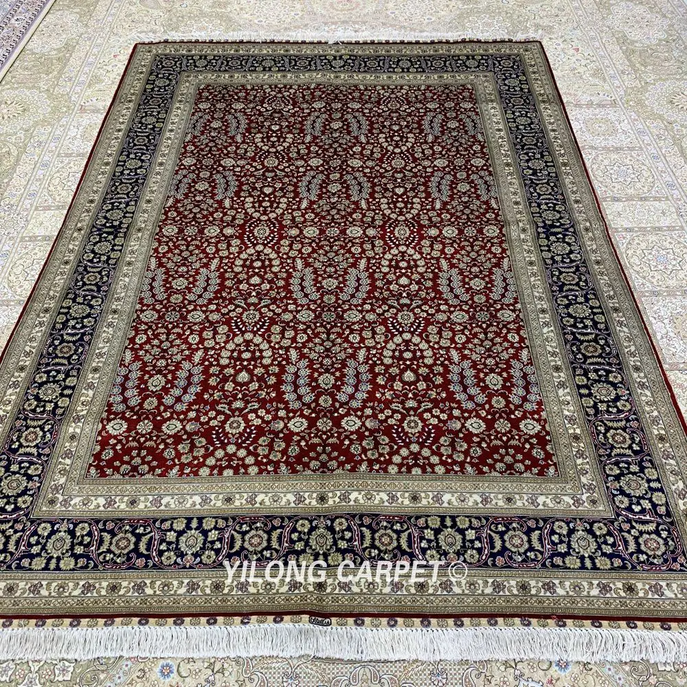 Yilong 5,5 'x8' ручной узлом персидский ковер красный ручной работы тонкие шелковые ковры (HF365H)