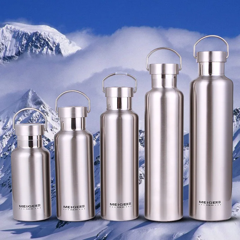 

New Style Travel Outdoor Glass Portable Insulated Cup Men's 304 Fully Stainless Steel Sports Bottles Leakproof 1000 Ml