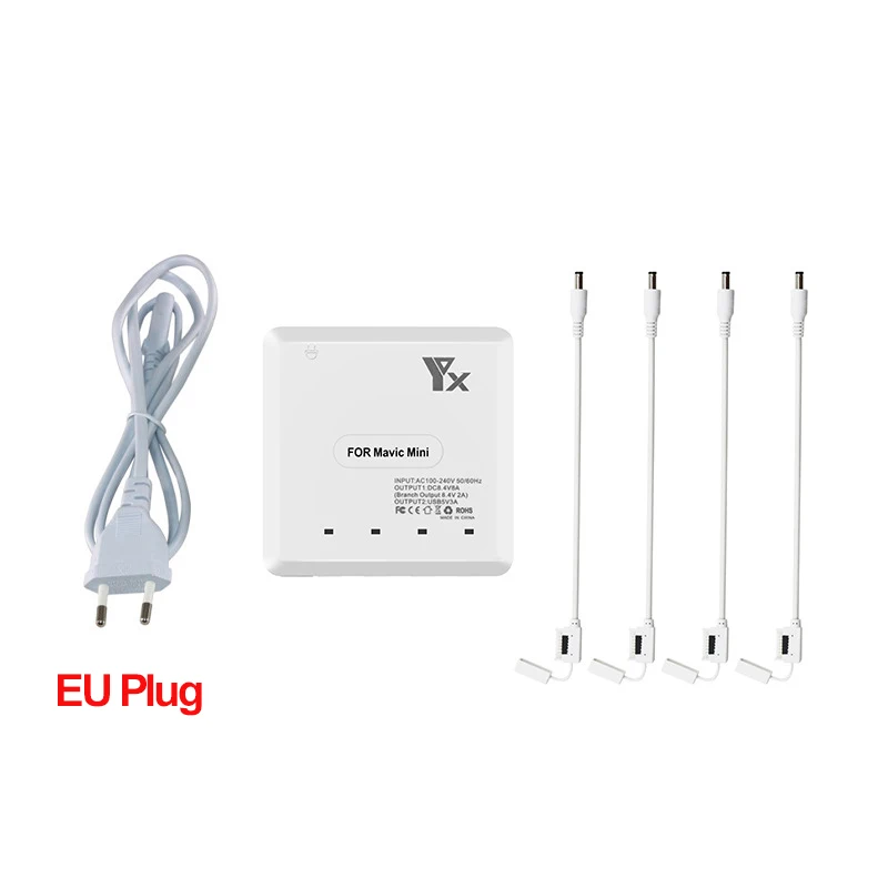 EU plug Mavic мини Интеллектуальная втулка для быстрой зарядки мульти зарядное устройство переменного тока 100-240 В для MB2-2400 MB3-1100 DJI Mavic мини летная батарея - Цвет: EU plug