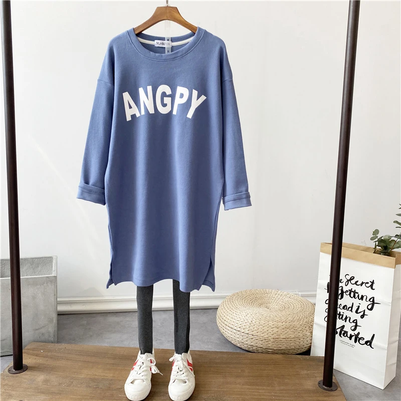 Maternity Loose Top Long Sleeve Round Neck Spring and Autumn Pregnant Women Pure Cotton Maternity Top Women Clothes